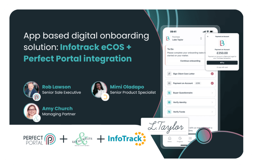 App based digital onboarding solution: InfoTrack eCOS + Perfect Portal integration