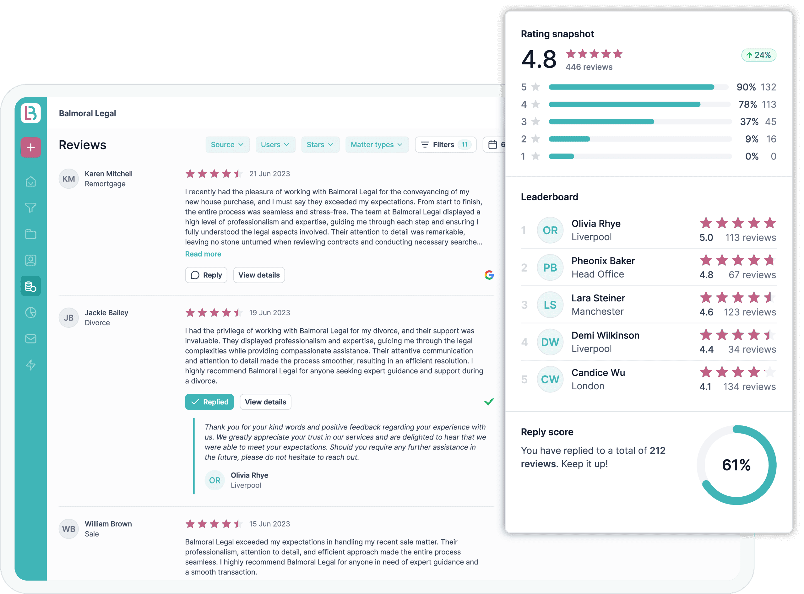 Client Reviews Feature